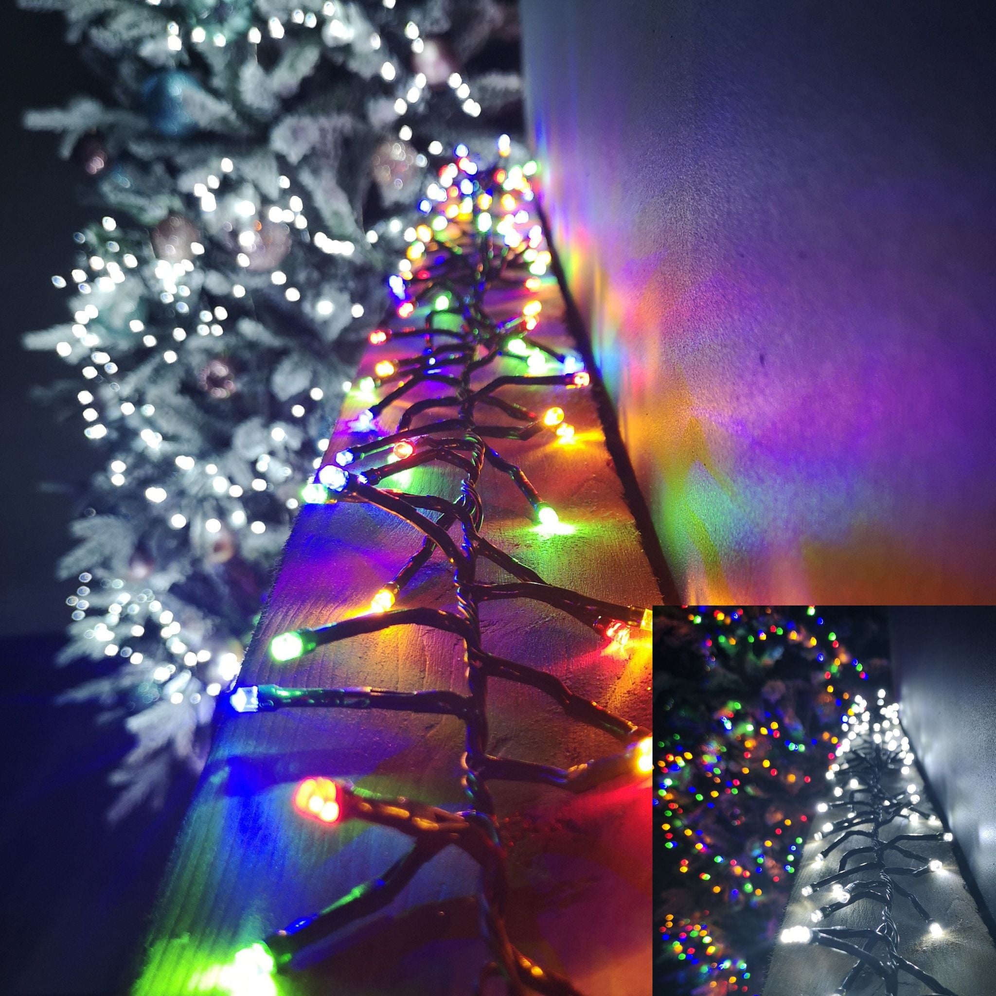 4.5m White or Multi Colour Colour Changing Connectable Cluster LED Lights Christmas Decorations