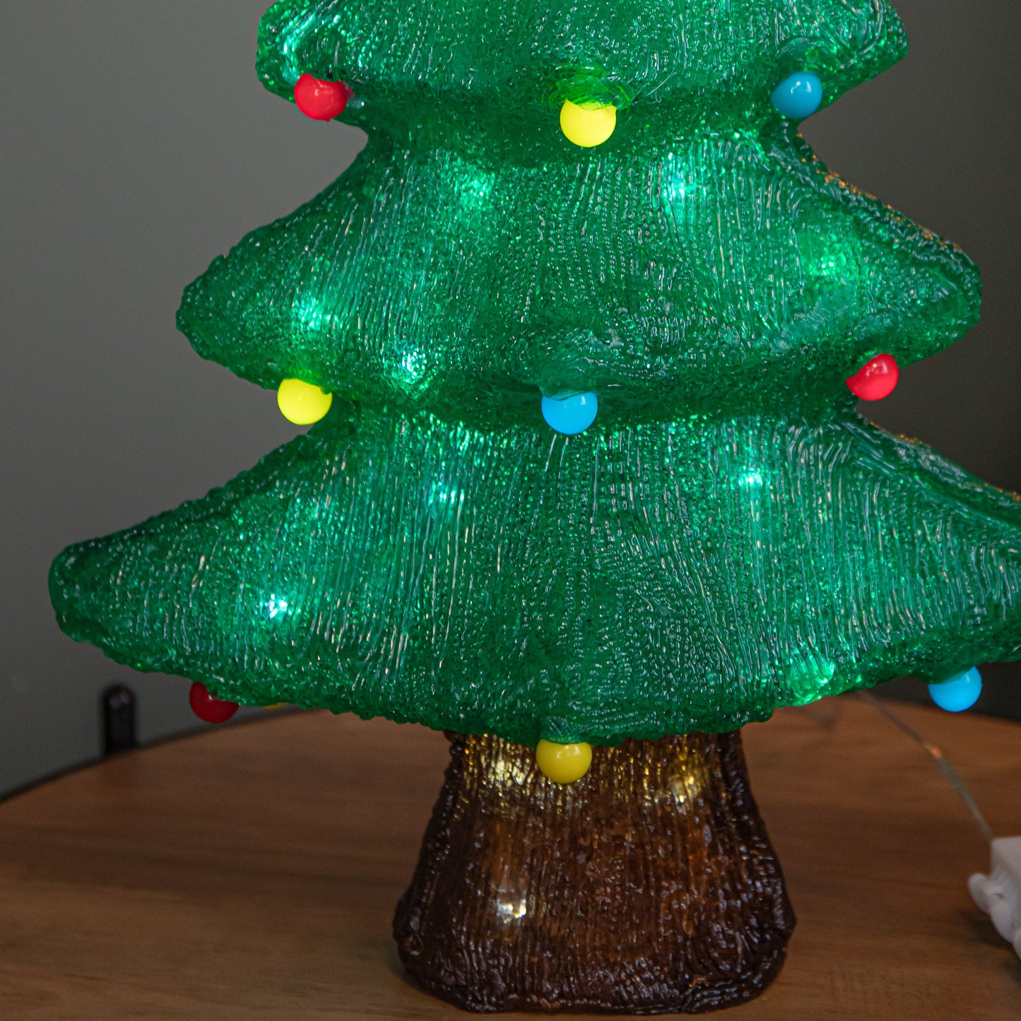 46cm Battery Powered Light up Christmas Bauble Tree with 60 Cool White LEDs