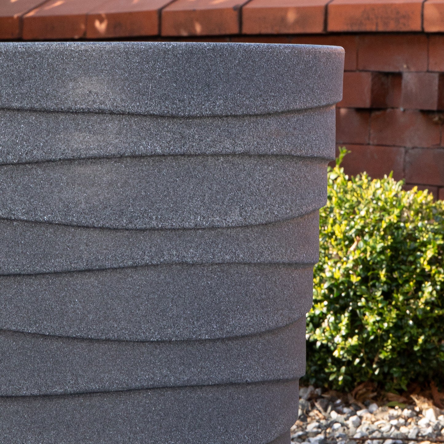 66cm Tall Round Trojan Garden Plant Pot Planter in Grey