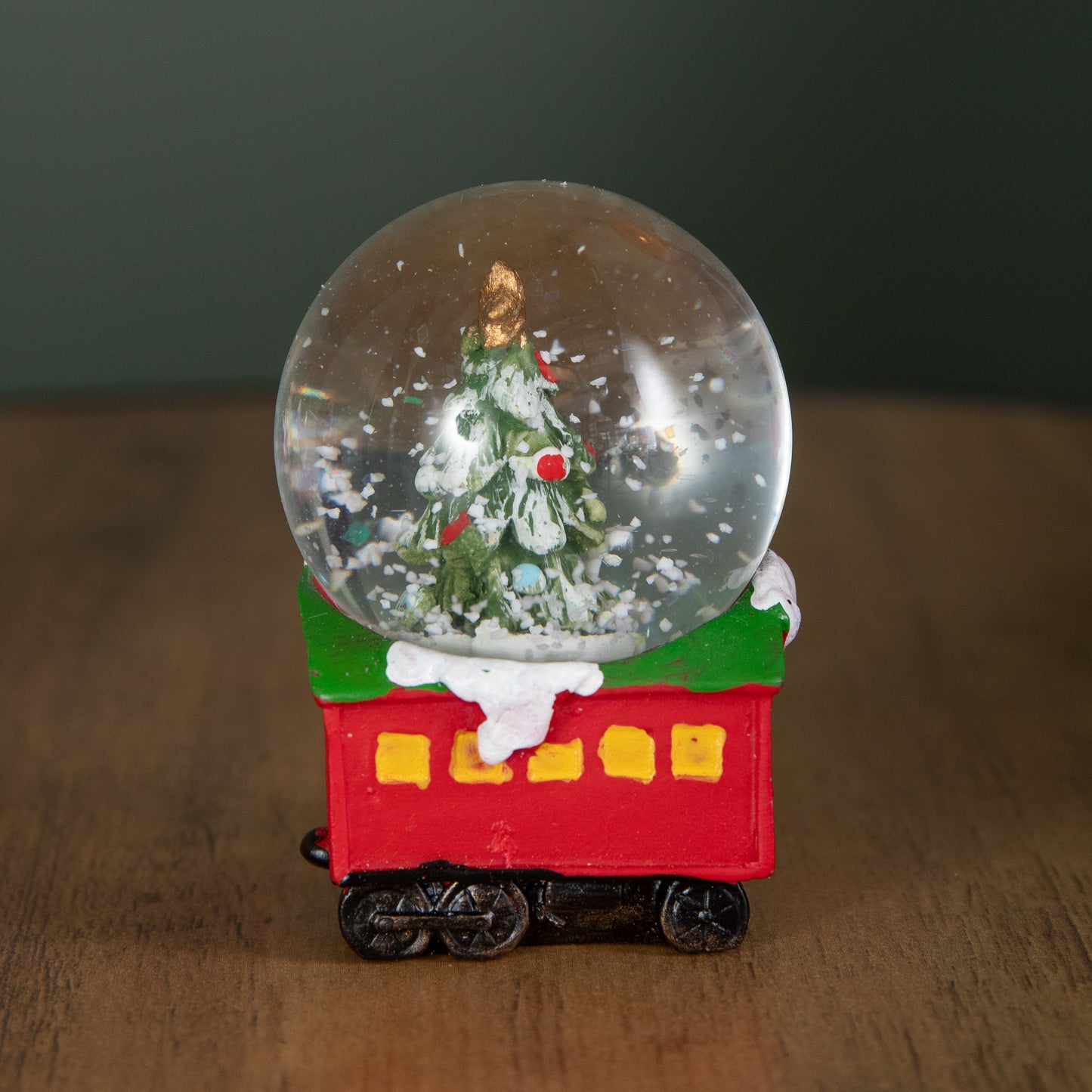 25cm All Aboard Santa's Train Christmas Snow Sphere Decoration