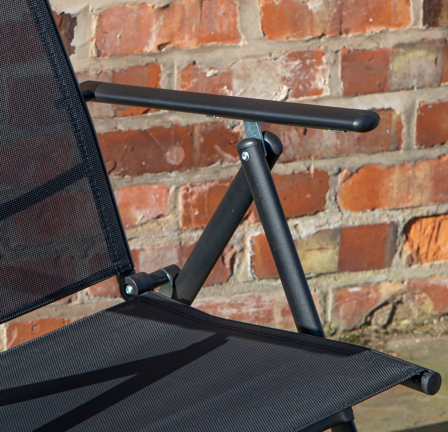 2 x Multi Position High Back Reclining Garden / Outdoor Folding Chair in Black
