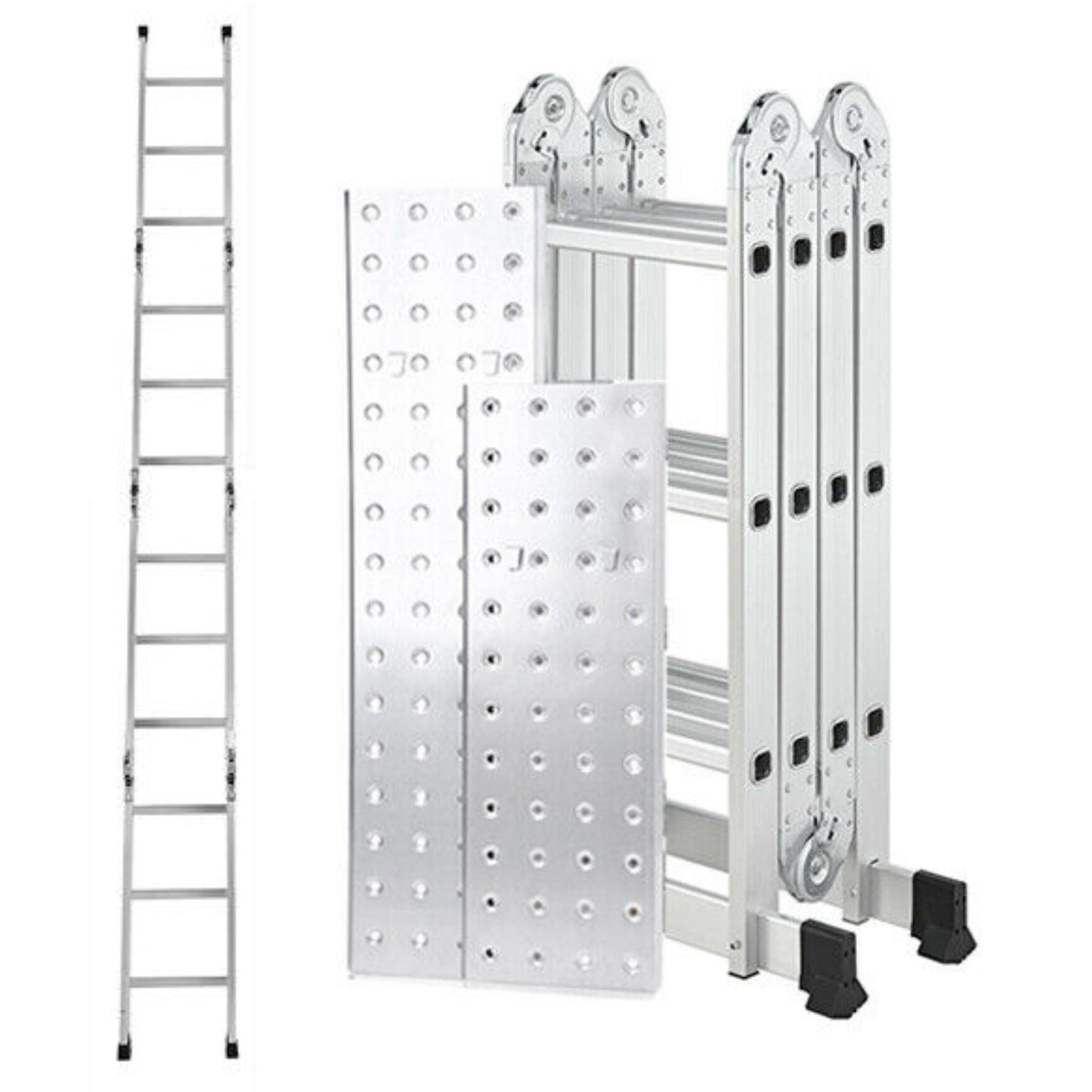 Factory Seconds 3.46m Lightweight Aluminium Folding Multi-position Work Platform Ladder