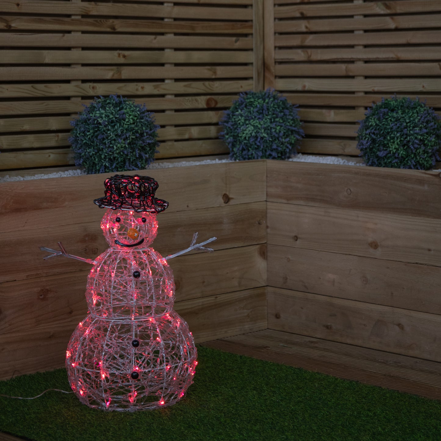 60cm Light up Acrylic Christmas Snowman with 80 Colour Changing LEDs