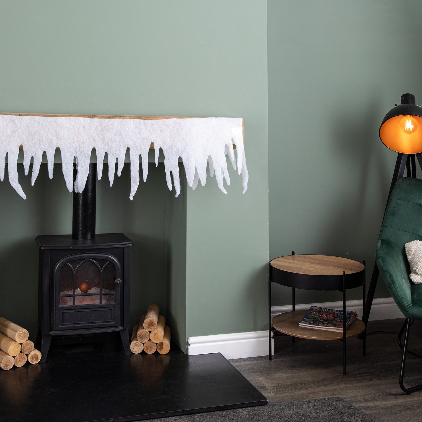 2m x 36cm Christmas Icicle Snow Drape Material