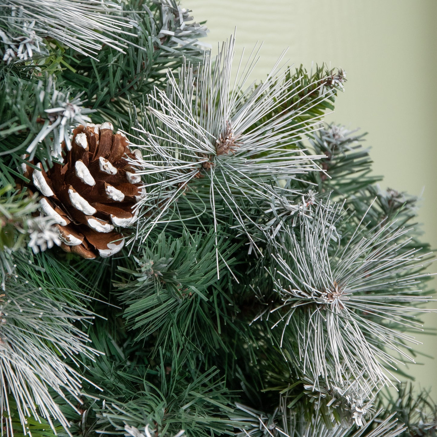 60cm Frosted Glacier Snow Tipped Christmas Wreath with Pine Cones