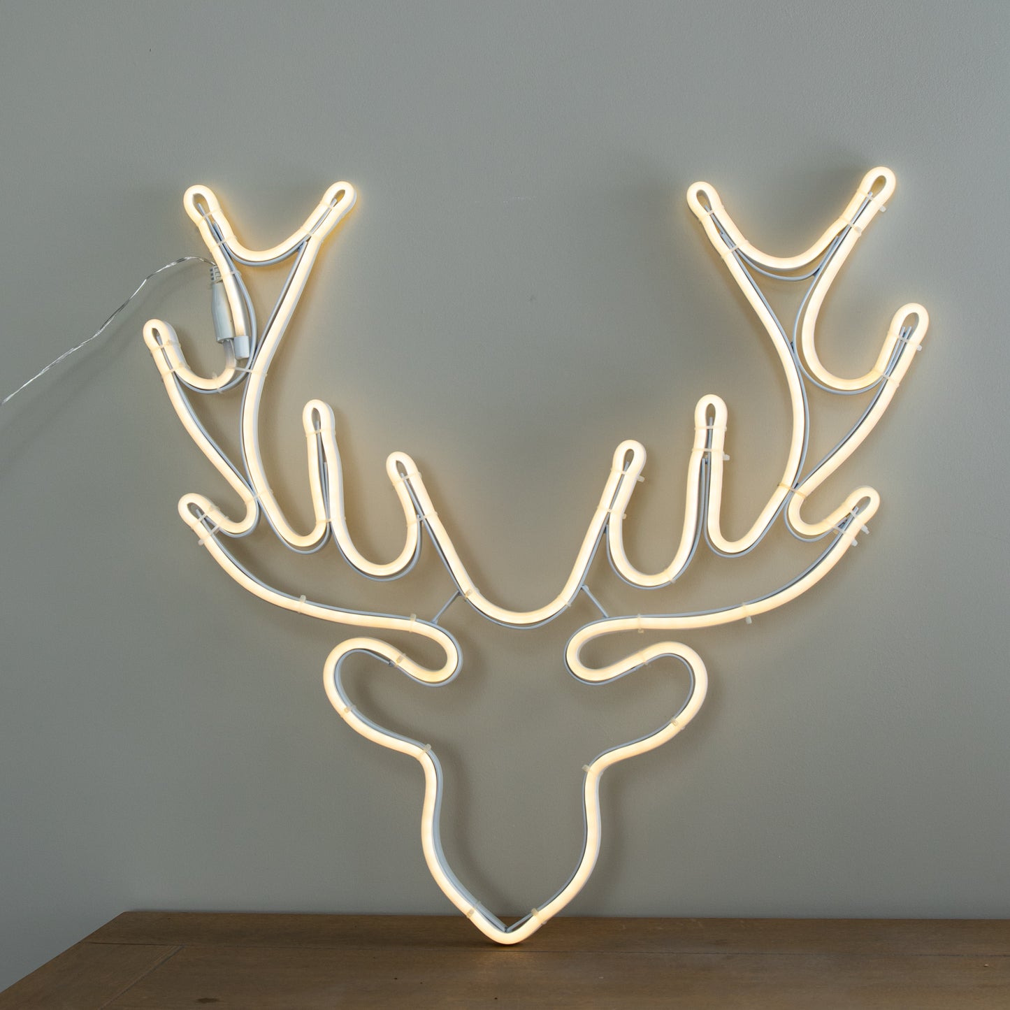 58cm Light up Neon Flex Christmas Reindeer Head with Warm White LEDs