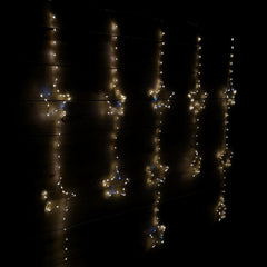1.3 x 1.2m Premier Christmas Flashing Star LED Curtain Lights in White Mix