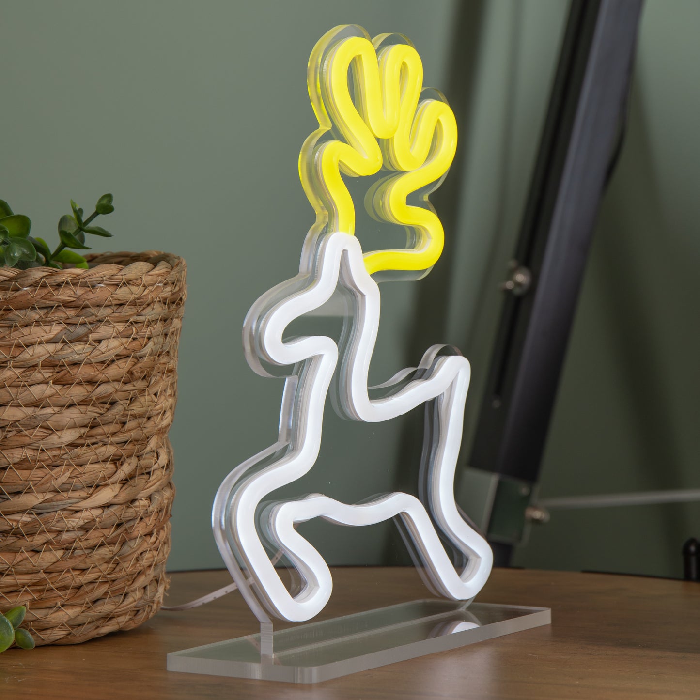 25cm Light up Christmas Reindeer Table Top Neon Sign