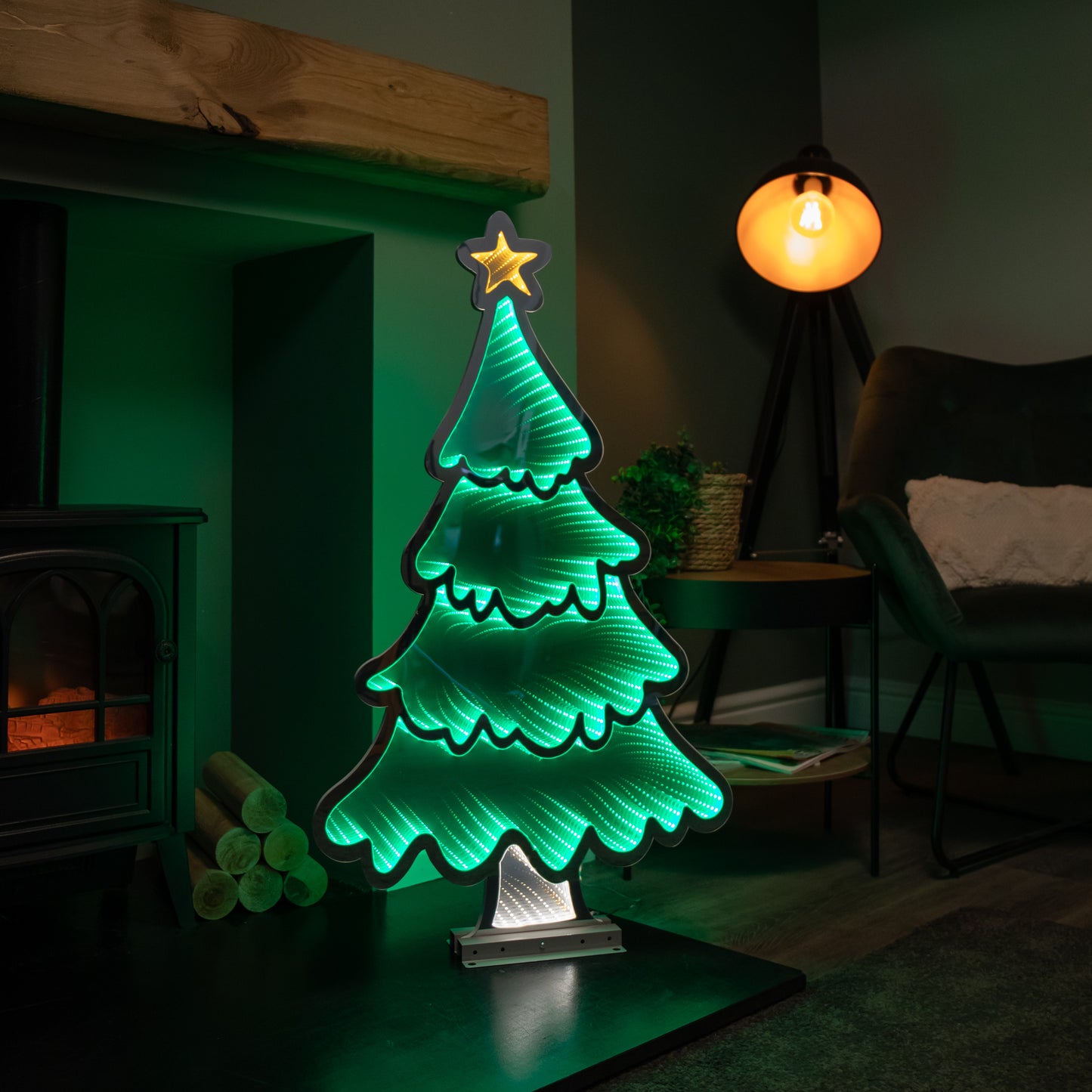 90cm Light up Standing Christmas Tree with Star Infinity Decoration with LEDs