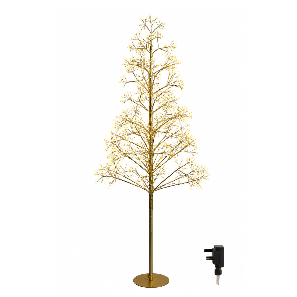 1.8m Golden Twinkling Christmas Twig Tree with 960 Warm White LED