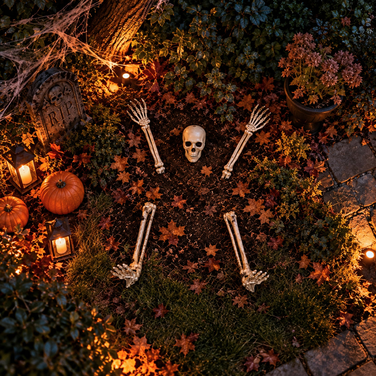 95cm Halloween BoneYard Bones Skeleton Decoration with Ground Stakes