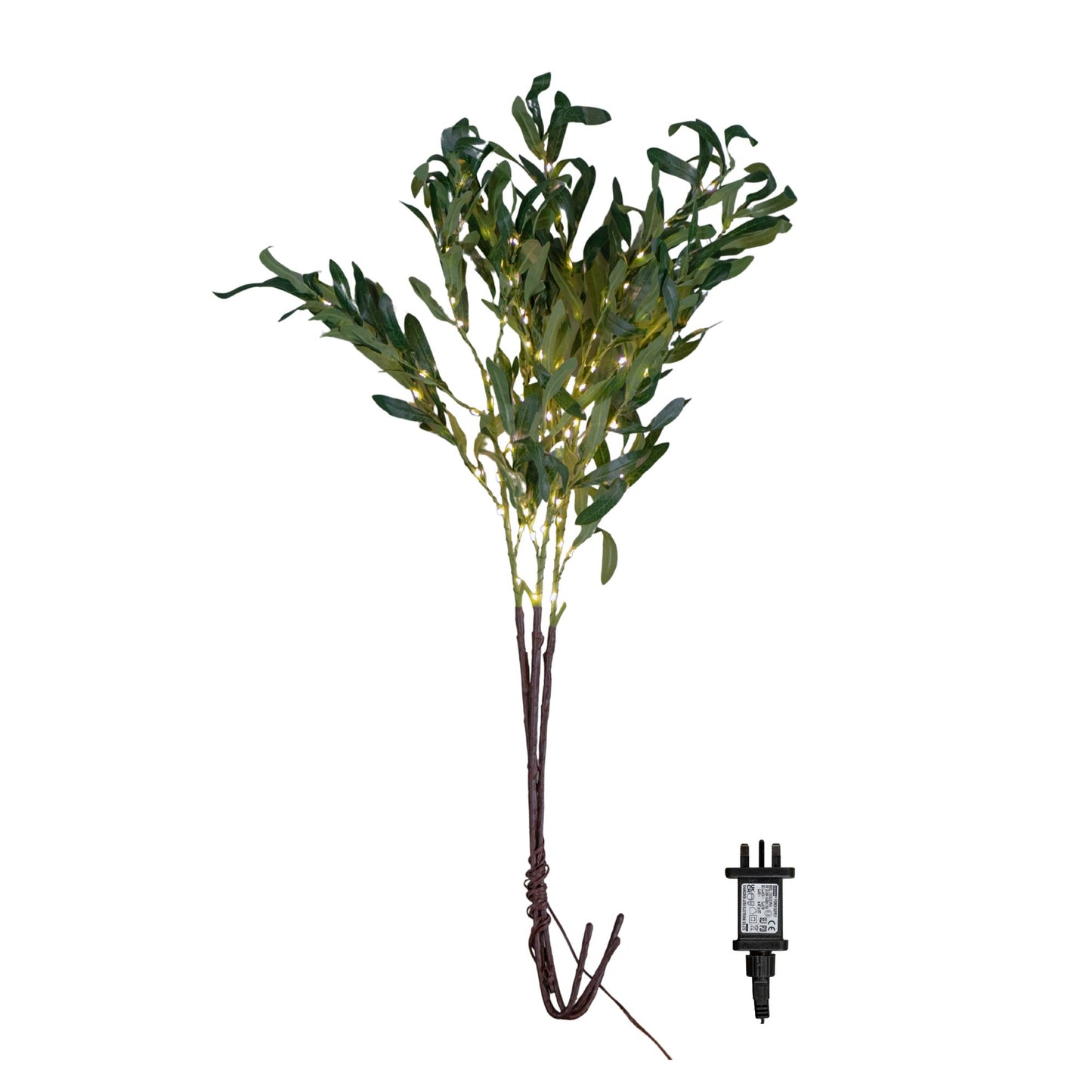 90cm Set of 3 Light up Christmas Mistletoe Twigs with 90 Warm White LEDs (Twigs only)