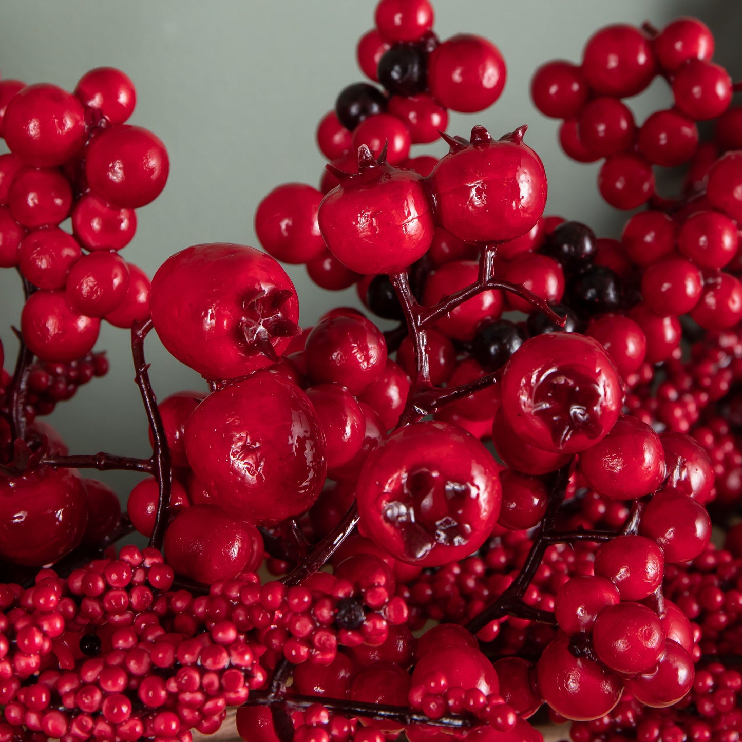 1.8m Red Plastic Berry Burst Christmas Garland