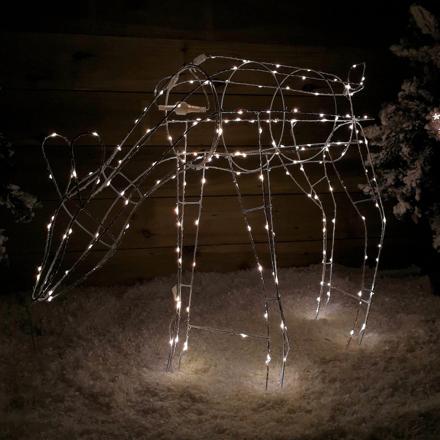 63cm Outdoor Twinkling LED Grazing Reindeer Christmas Decoration in Warm White