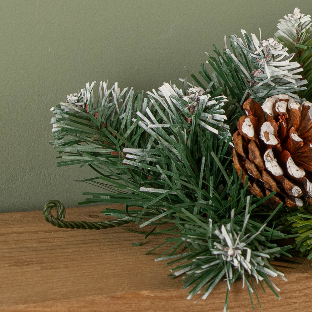 90cm (3ft) Frosted Glacier Christmas Swag with Pine Cones