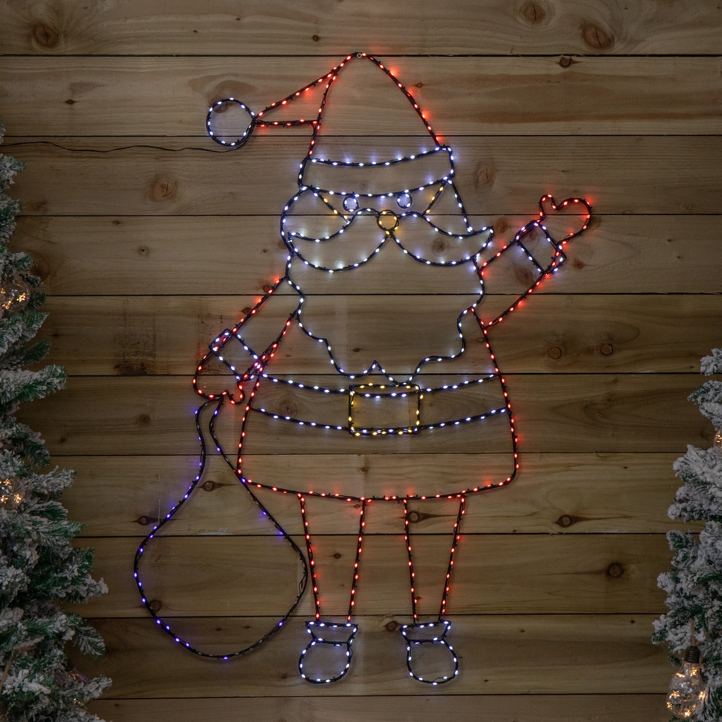 1.18m x 88cm Light up FlexiBright Santa Decoration with 469 Twinkling Multi-Coloured LEDs