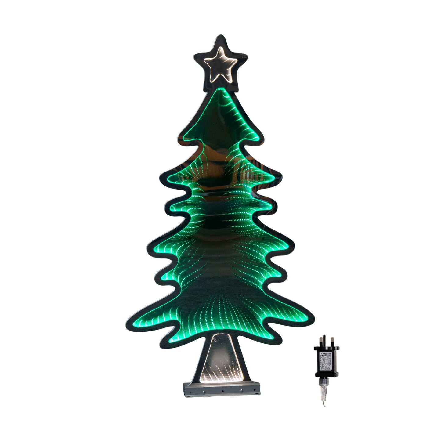 95cm Green Standing LED Infinity Christmas Tree Decoration with Metal Base