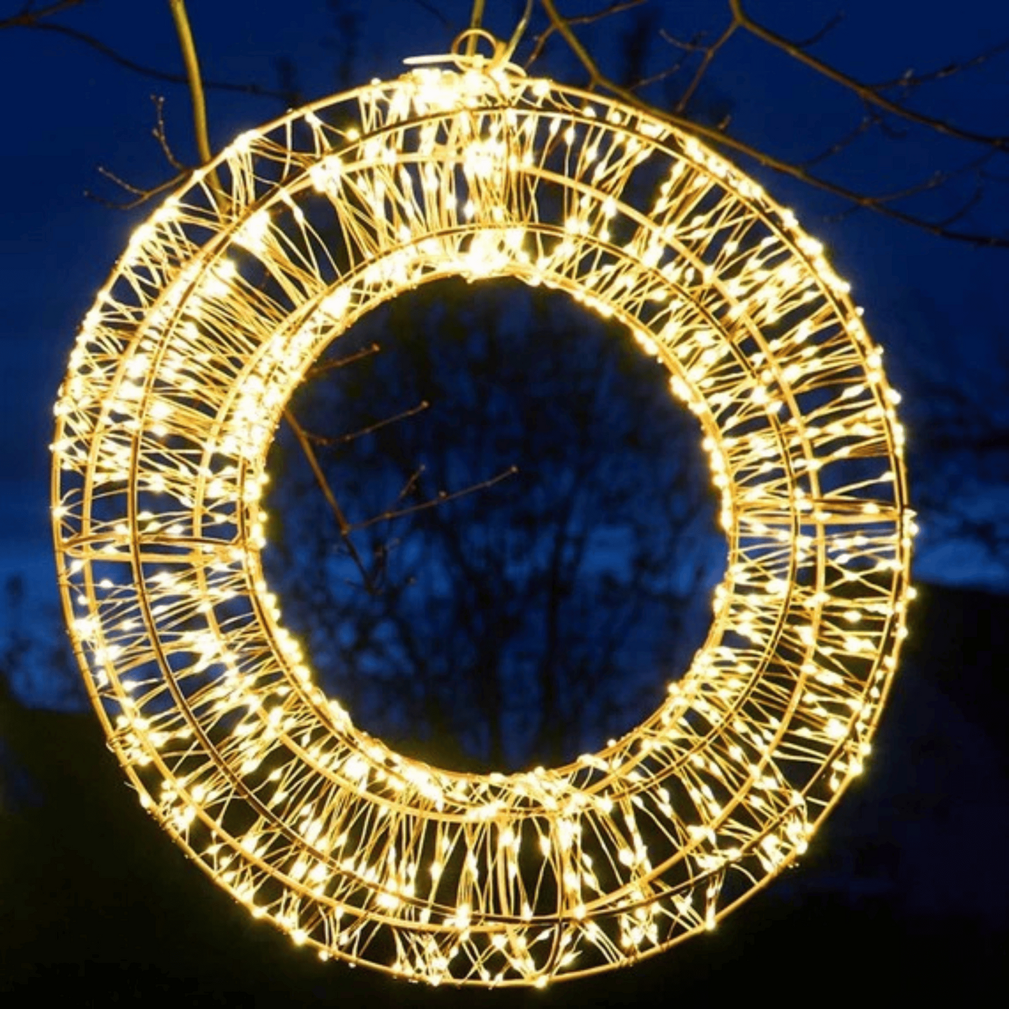 40cm Light up Christmas Galaxy Wreath with 960 Warm White LEDs