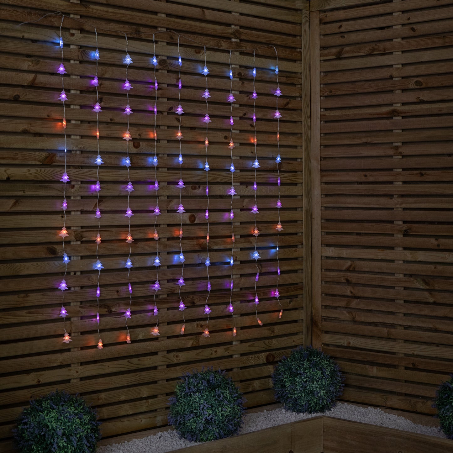 1.2m x 1.2m Light up FlexiBrights Christmas Tree Curtain Lights with 108 Rainbow LEDs