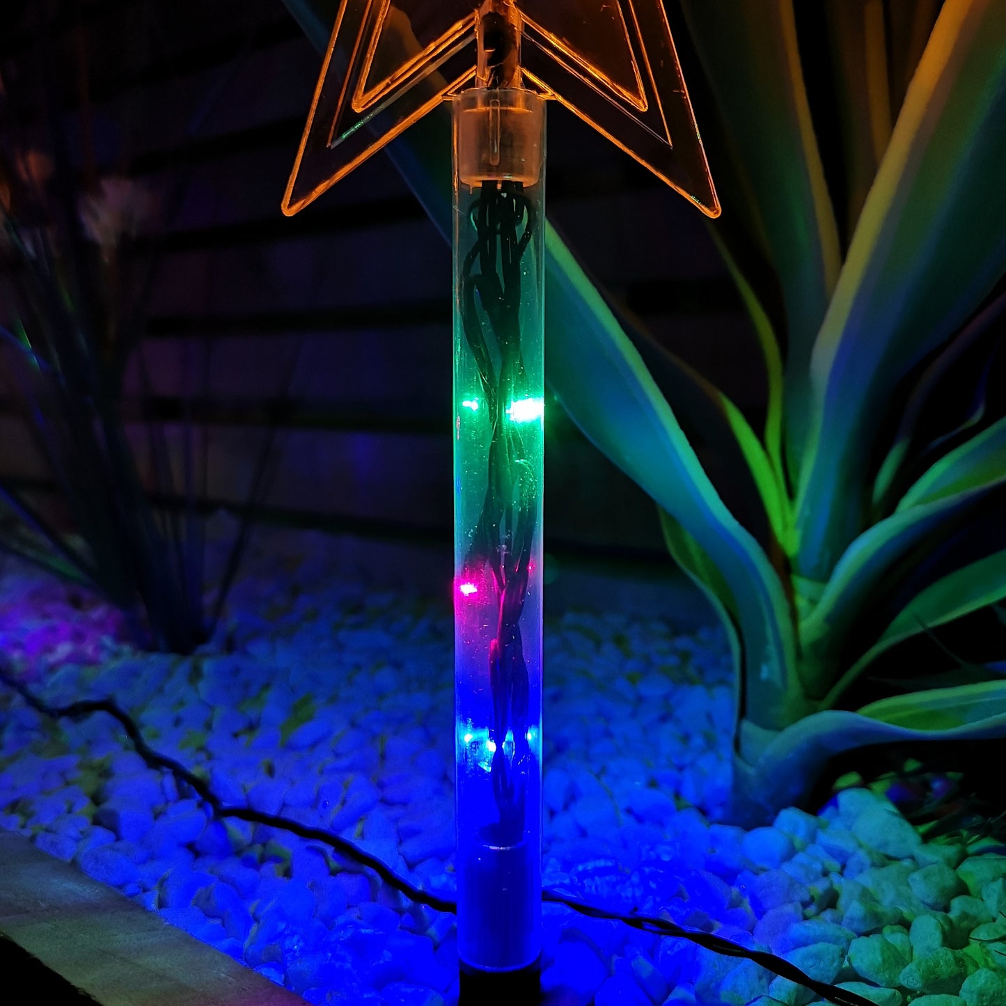 Set of 8 Battery Operated LED Multi Coloured Star Path Lights Christmas Decoration with Timer