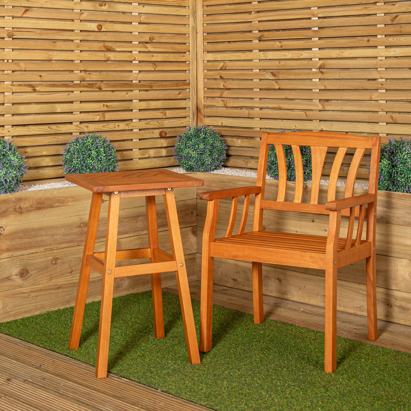 73 x 45cm Outdoor Kapalua Wooden Slatted Garden Side Table