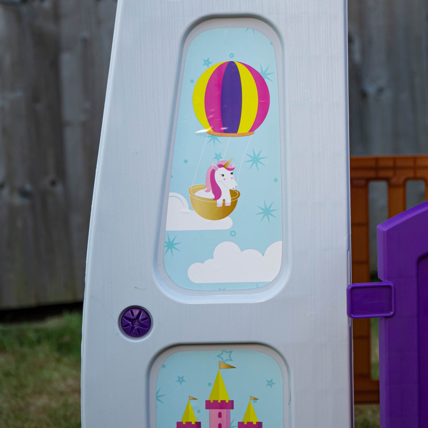 1.09m Purple Kids Indoor Outdoor Plastic Wendy House Unicorn Magical Playhouse