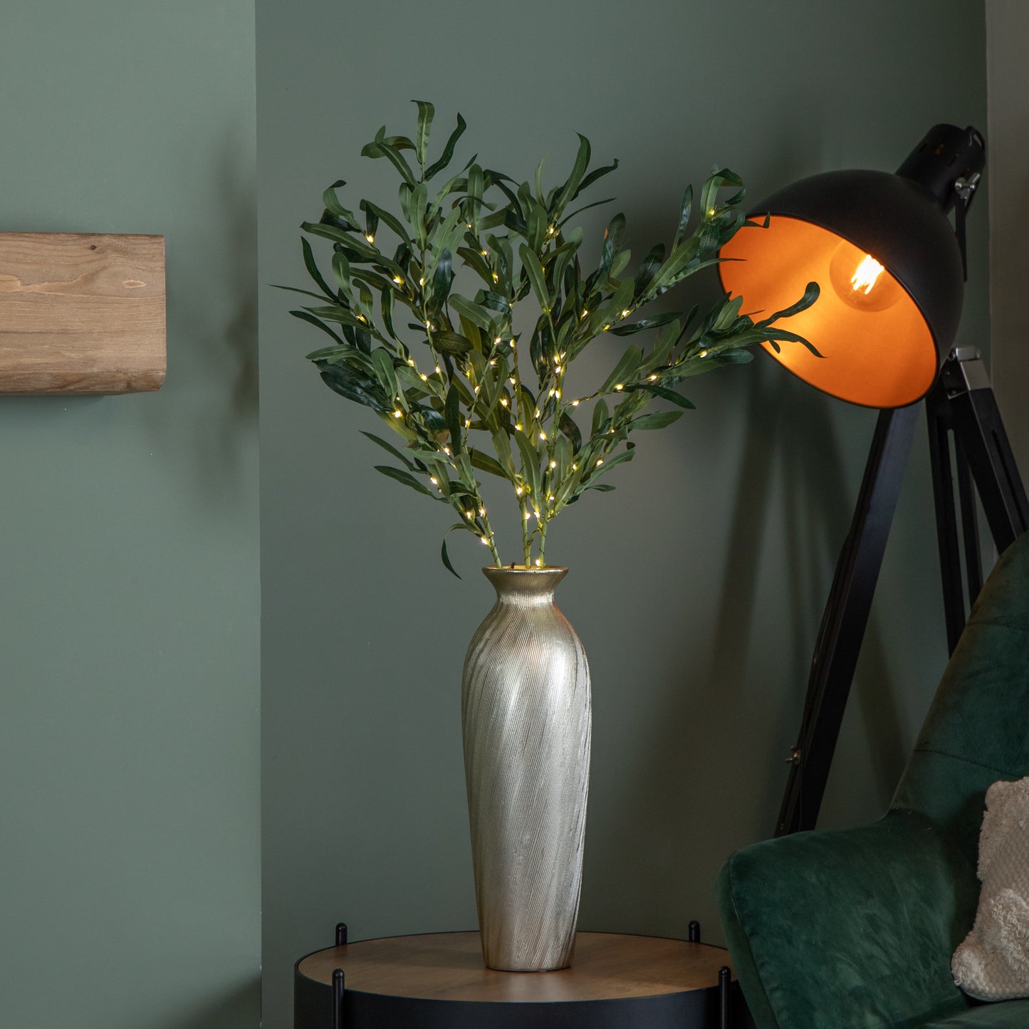 90cm Set of 3 Light up Christmas Mistletoe Twigs with 90 Warm White LEDs (Twigs only)