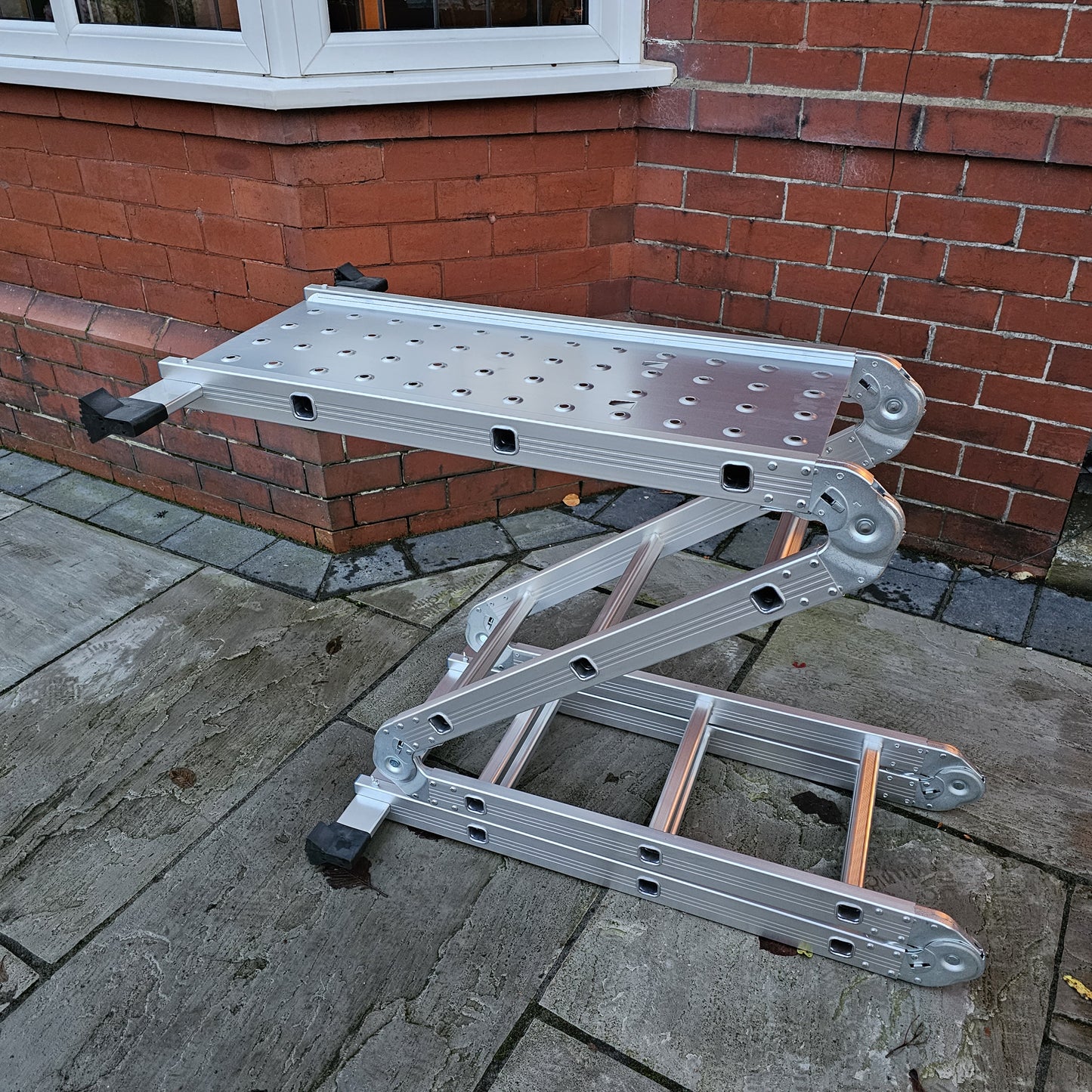 Factory Seconds 3.46m Lightweight Aluminium Folding Multi-position Work Platform Ladder