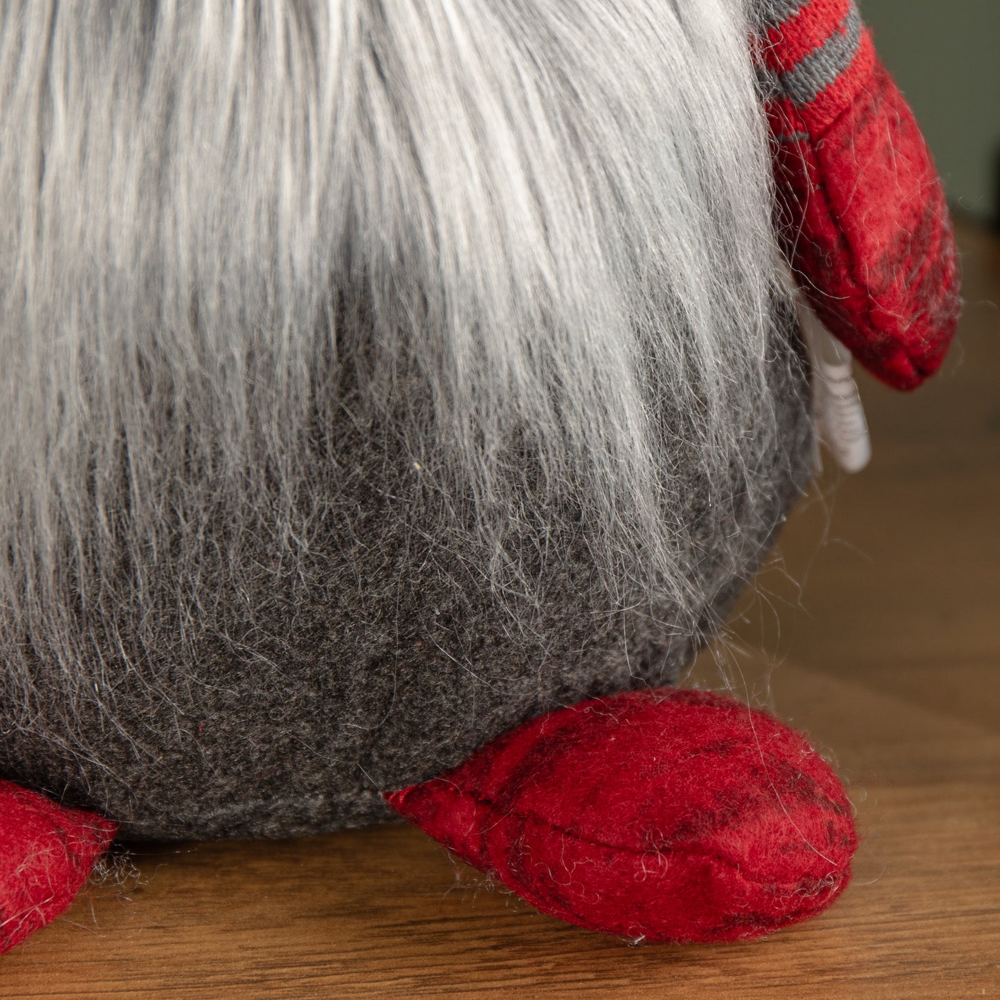 39cm Festive Grey & Red Bearded Christmas Gonk with White Polka Dot Hat