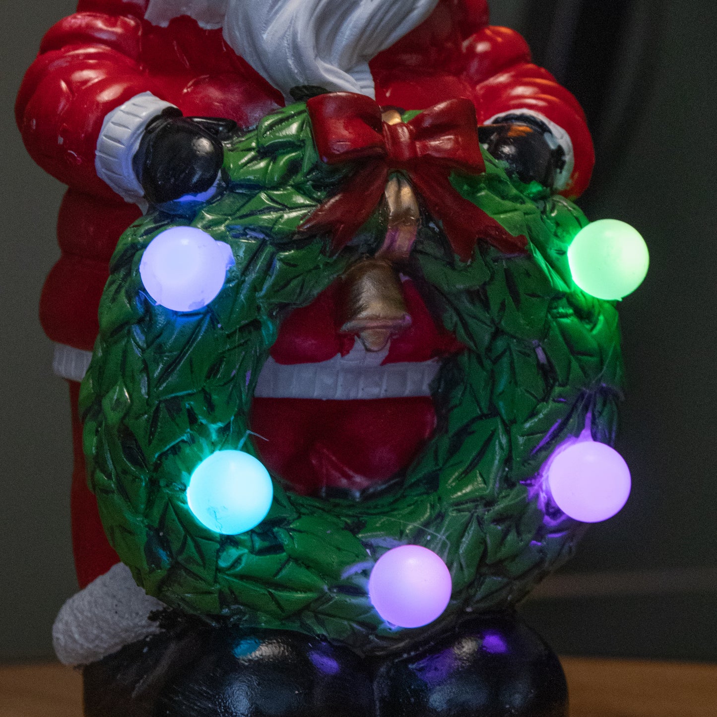 25cm Battery Powered Light up Santa Christmas Hand Painted Decoration with LEDs