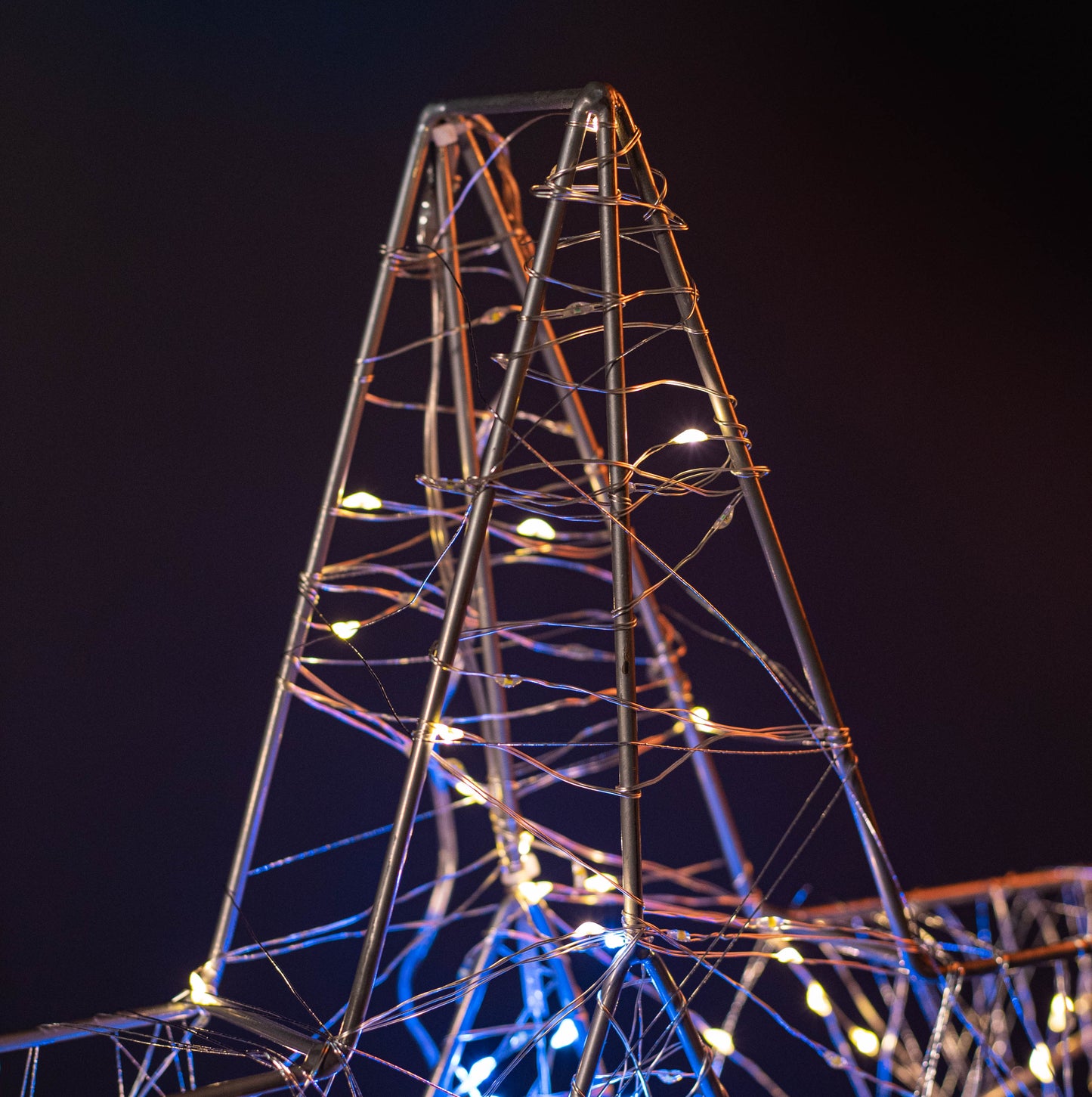 55cm Light up Double Star Silhouette Christmas Decoration with 240 Cool & Warm White LEDs