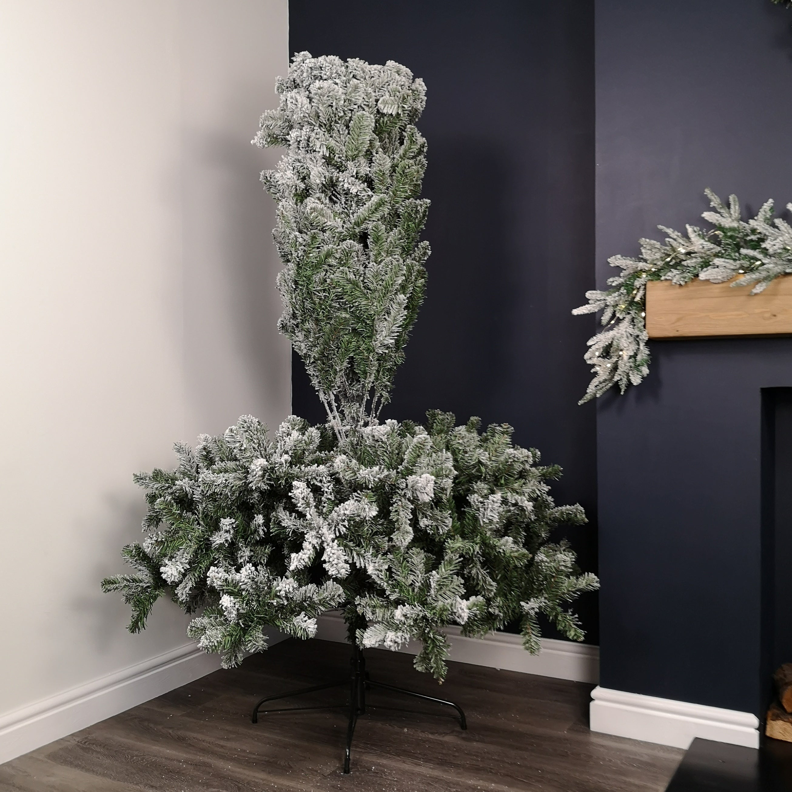 8ft (2.4m) Snow Flocked Woodcote Spruce Artificial Christmas Tree