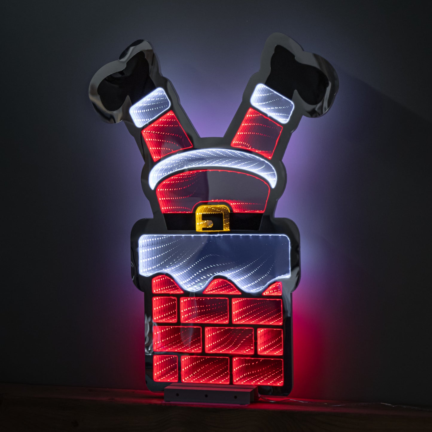 60cm Light up Santa's Leg in Chimney Christmas Infinity Decoration with LEDs