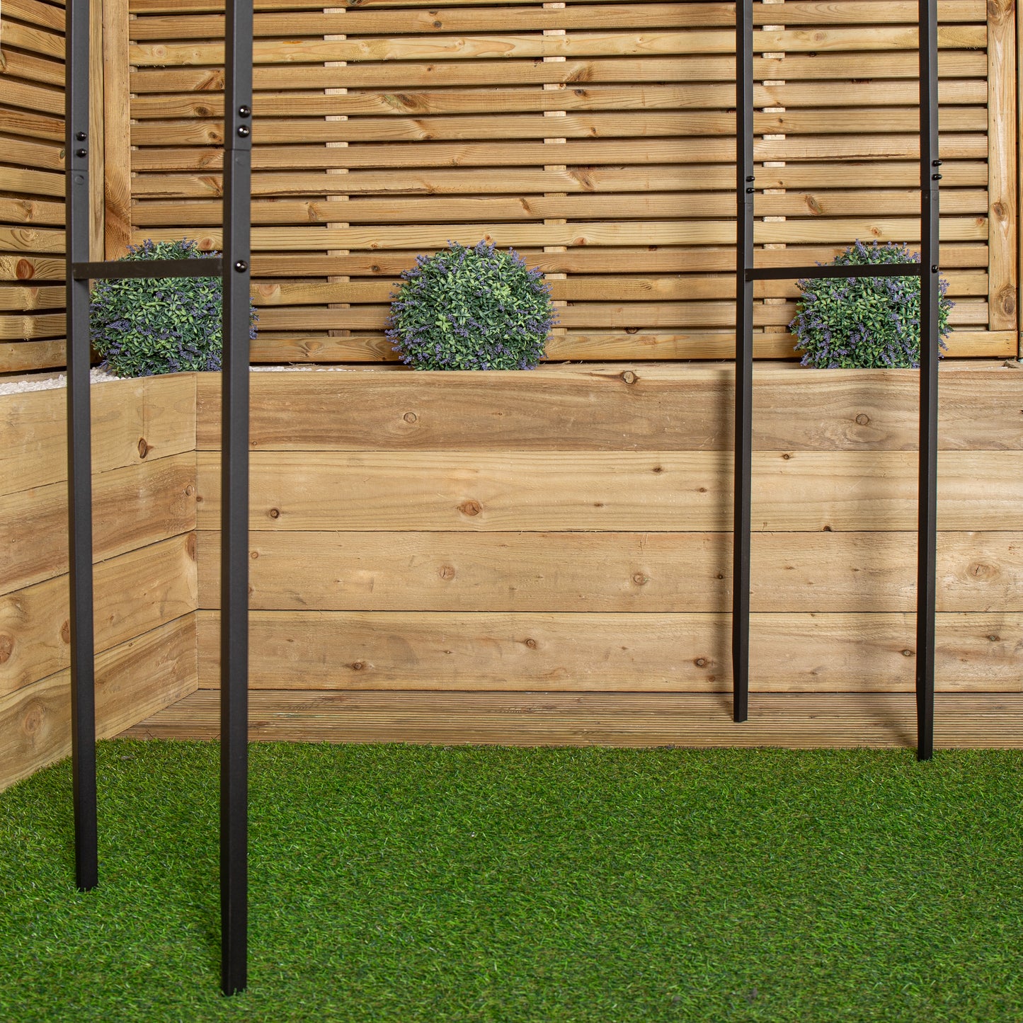 2.4m x 1.1m Black Baroque Steel Garden Flower Rose Arch