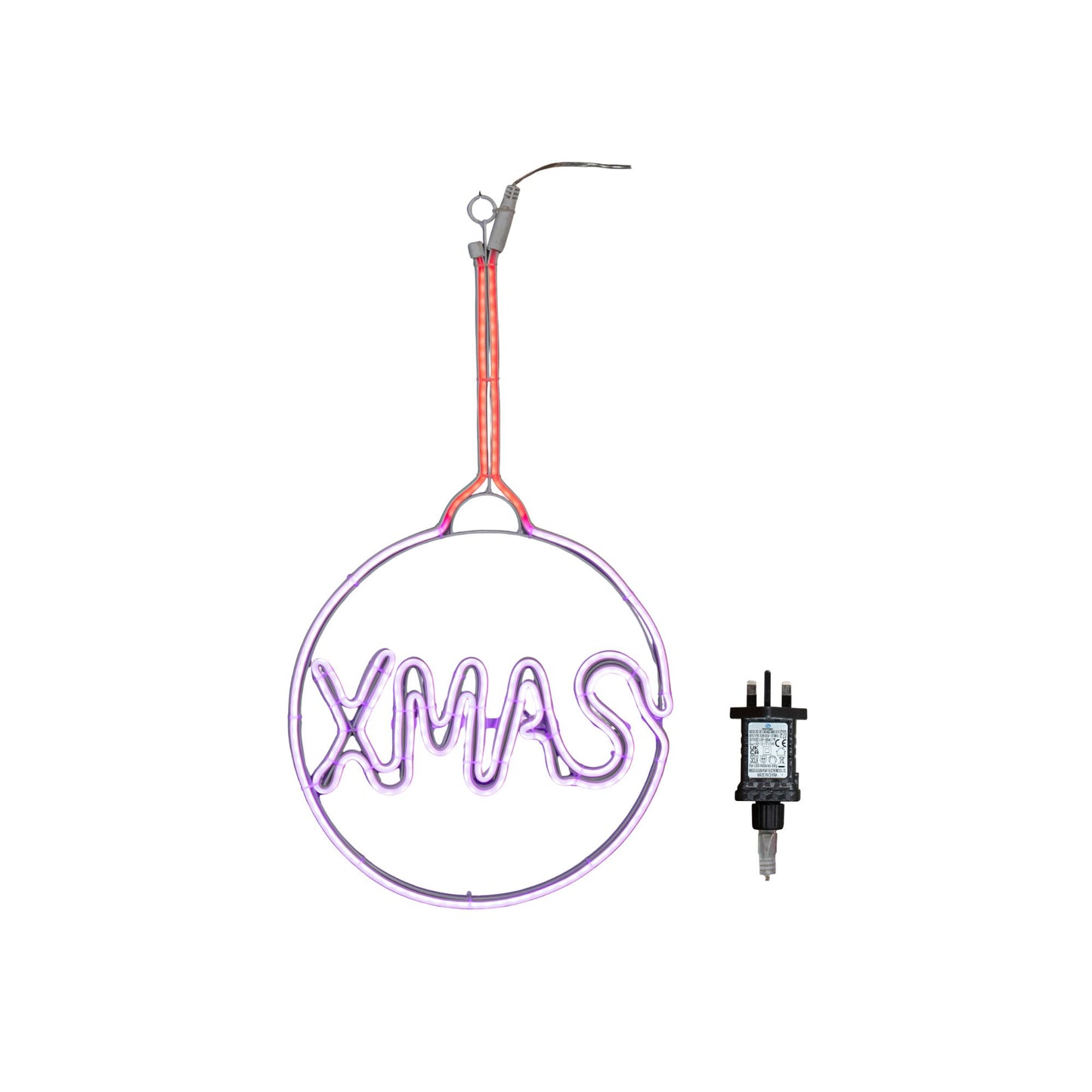 51cm x 30cm Light up Neon Flex Christmas Bauble with Multi-Coloured LEDs