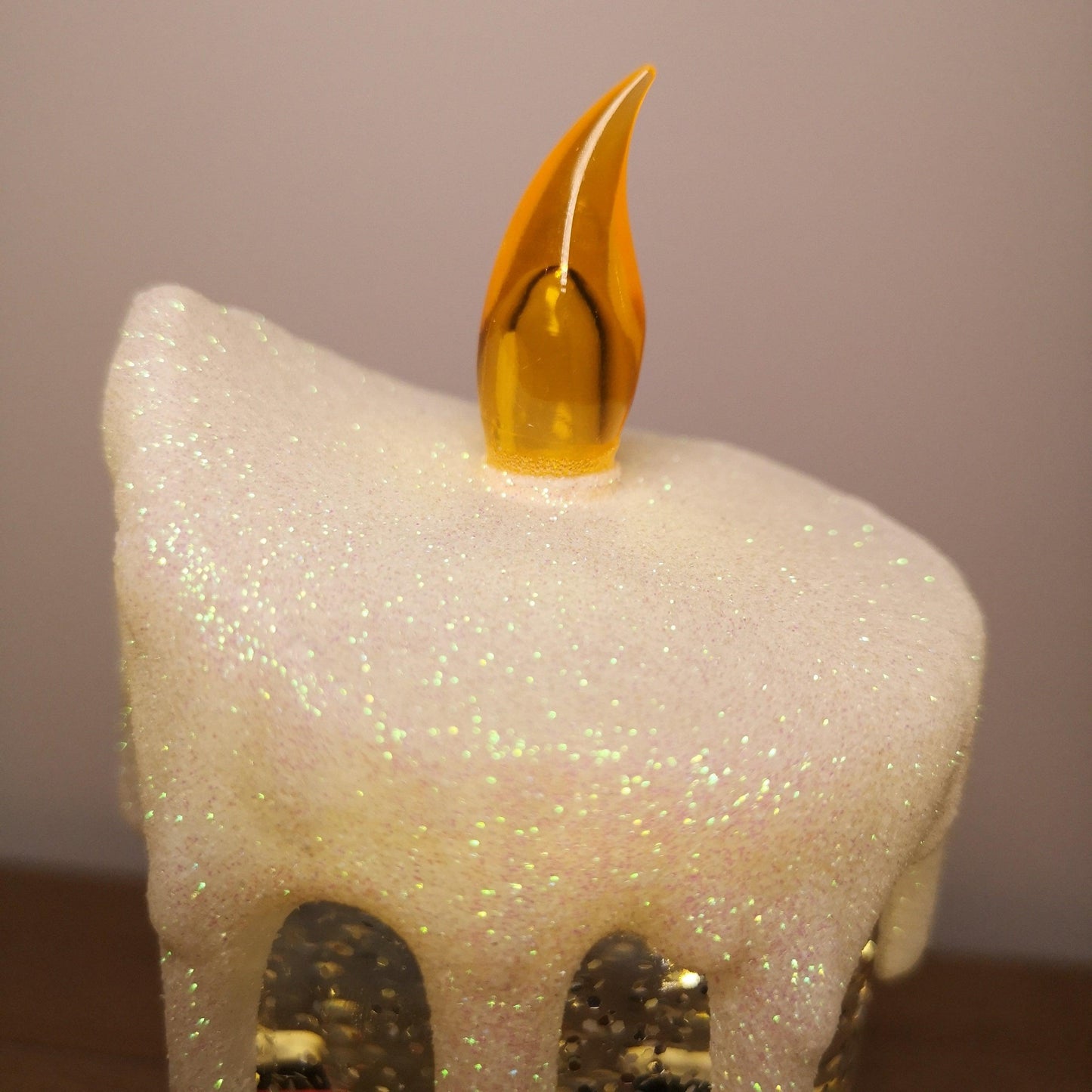 25cm Snowtime Indoor Battery Operated LED Water Candle Stick Spinner with Snowman Scene