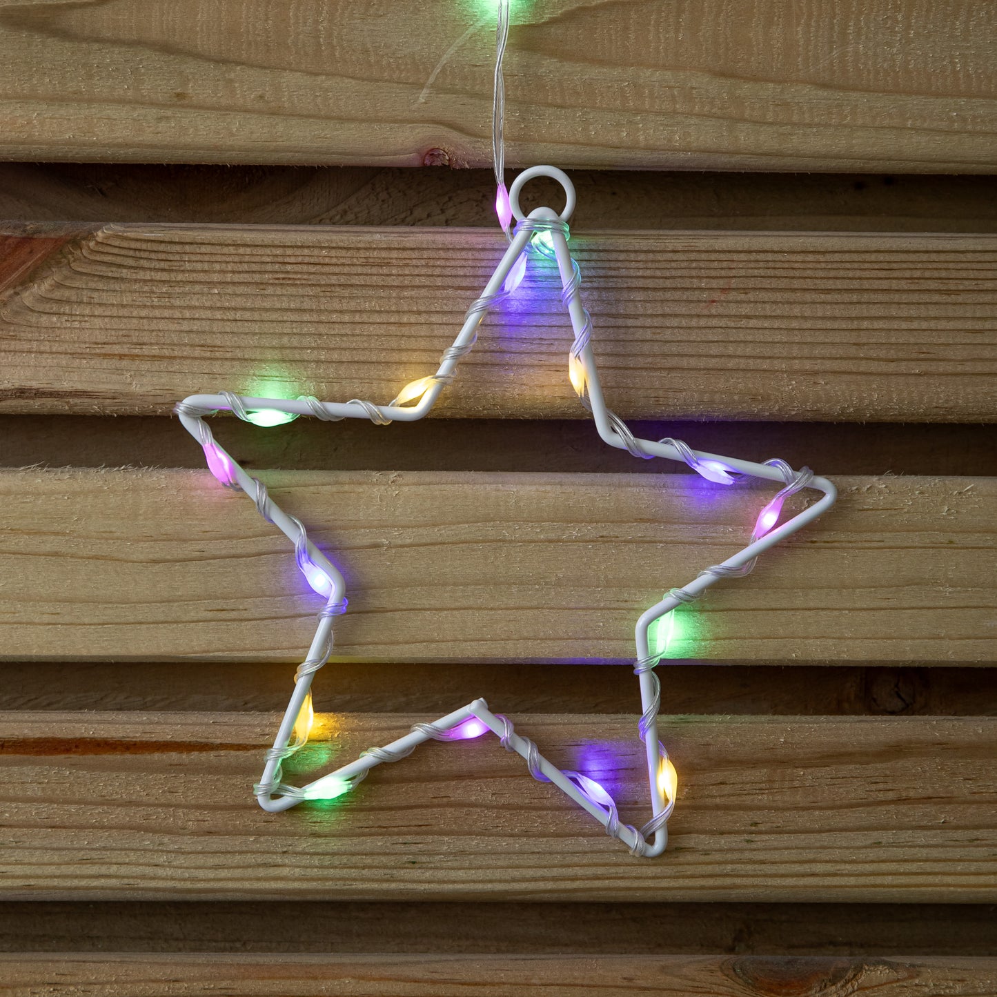 1.2m Light up Star Curtain Christmas Lights with Multi-Coloured LEDs