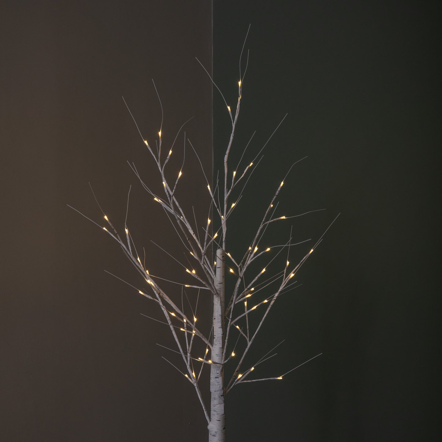 1.5m (5ft) Light up Christmas Birch Tree with 64 Warm White LEDs