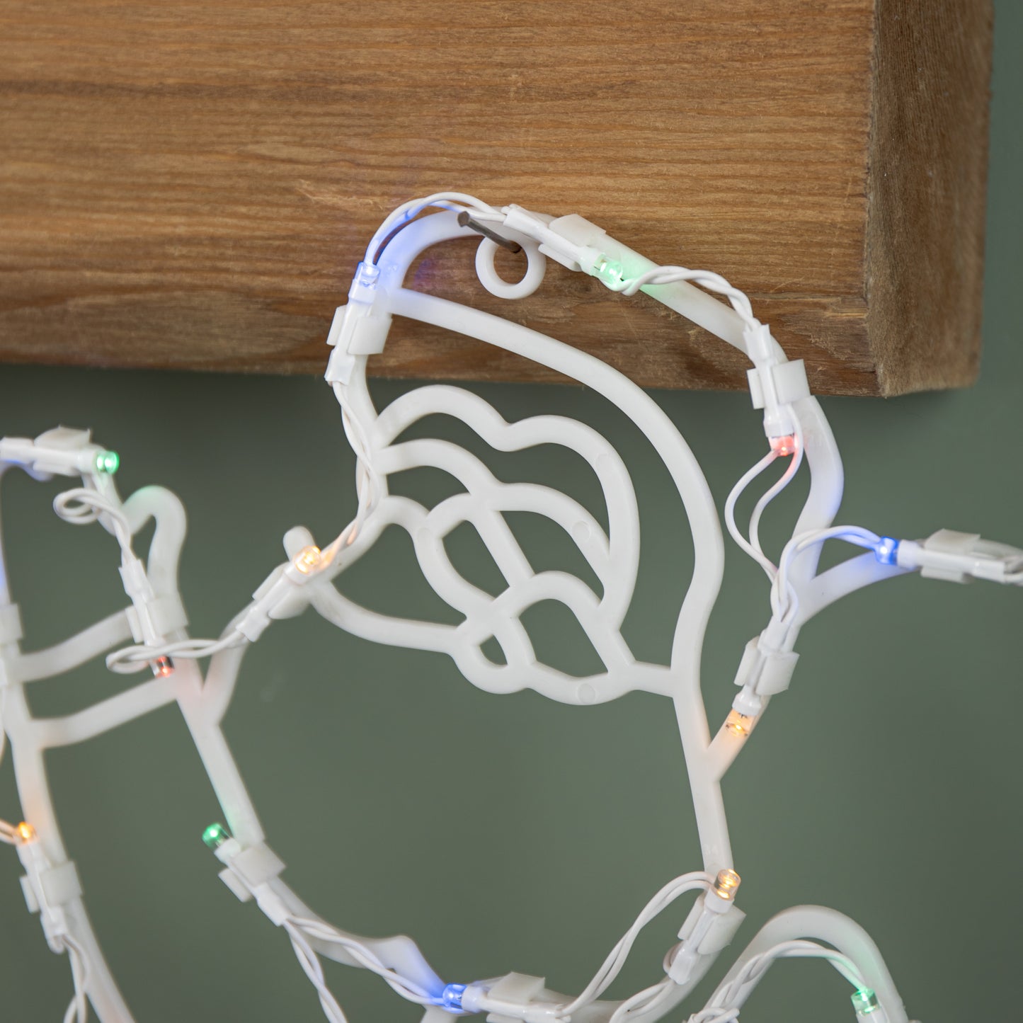 44cm Battery Powered Light up Hanging Christmas Santa with Multi-Coloured Multi-Action LEDs