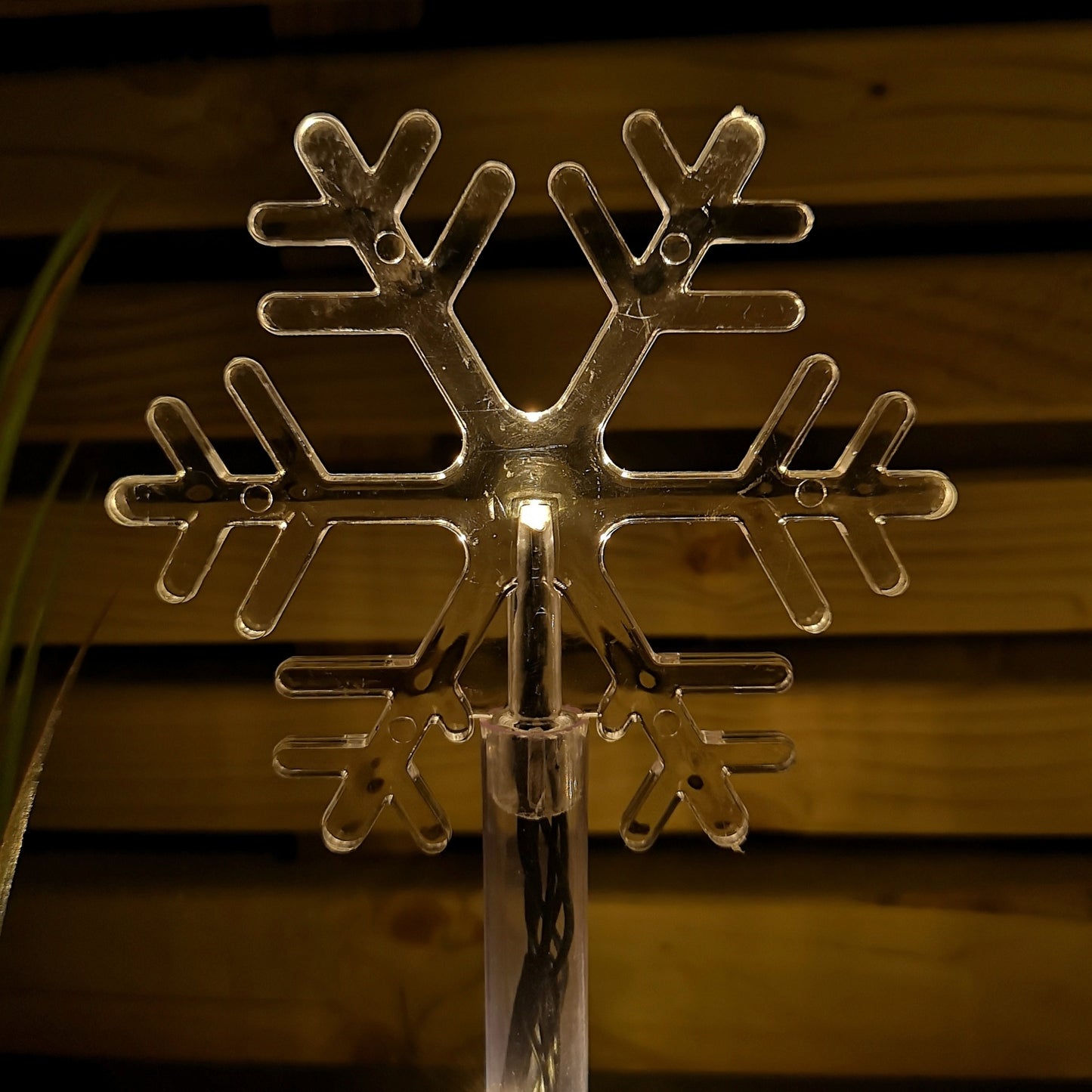 Battery Operated Set of 8 Light up Christmas Snowflake Garden Stakes with LEDs