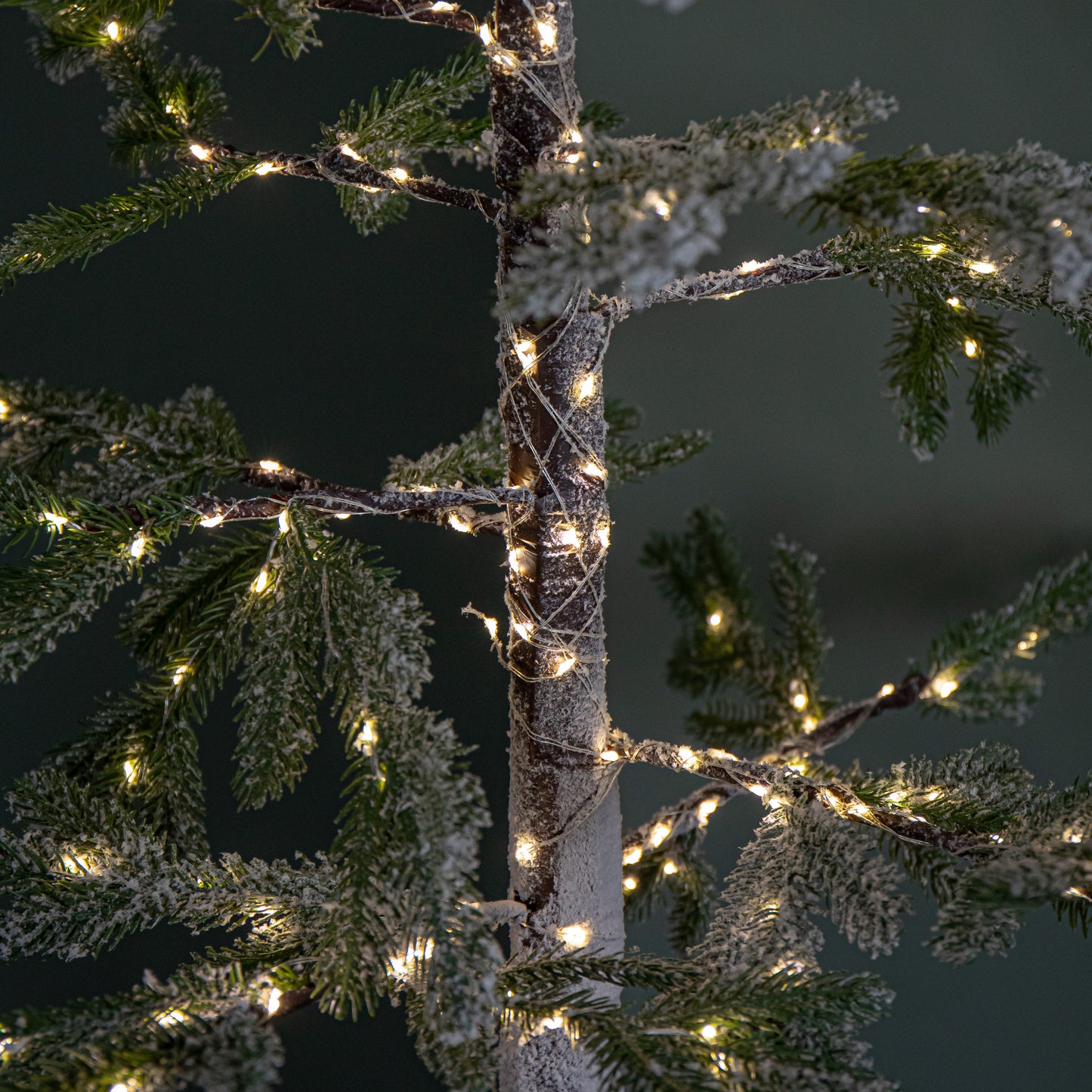 1.5m (5ft) Light up Snow Flocked Christmas Pine Tree with 240 Warm White LEDs