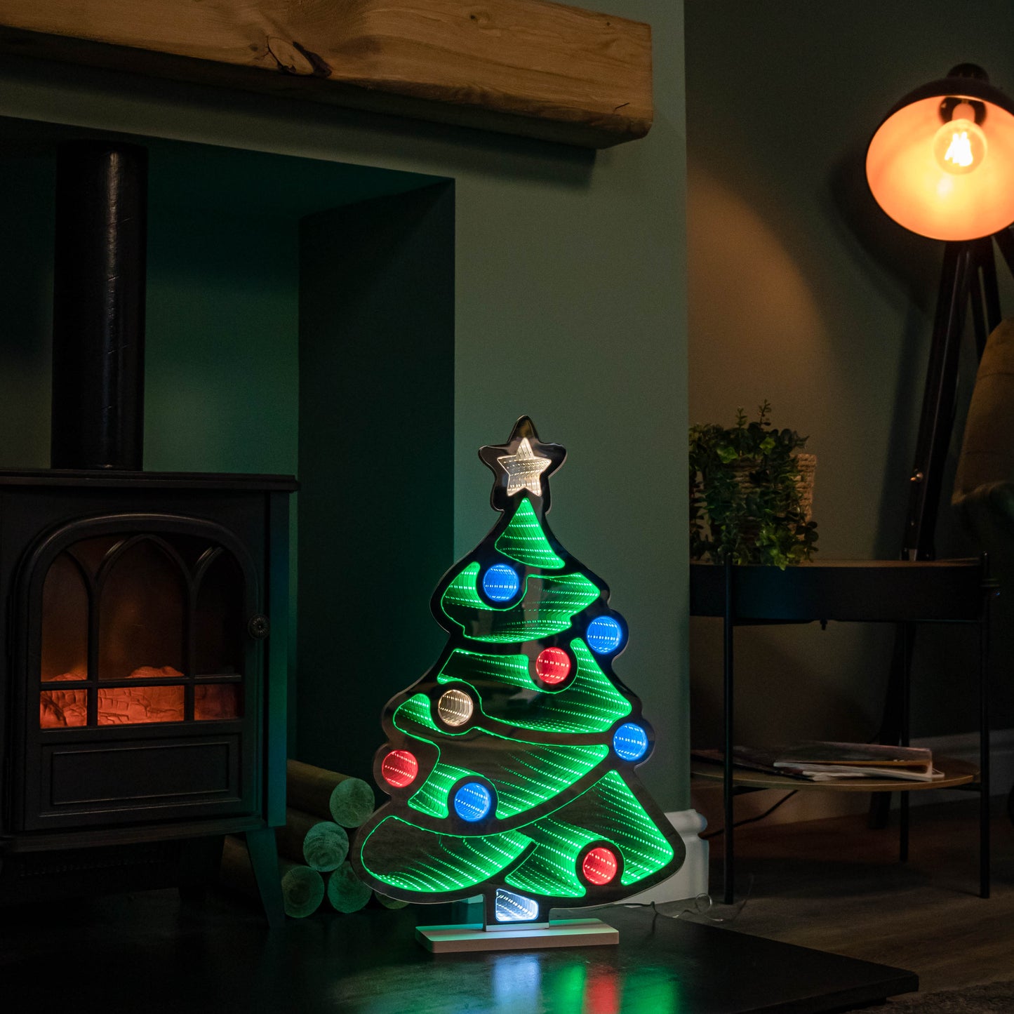 60cm Light up Christmas Tree Infinity Decoration with Multi-Coloured LEDs