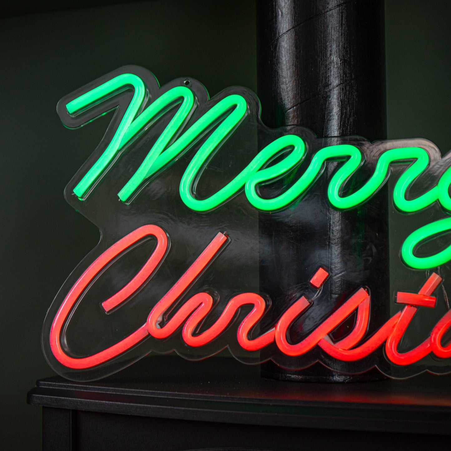 50cm Light up Merry Christmas Neon Flex Sign in Green and Red