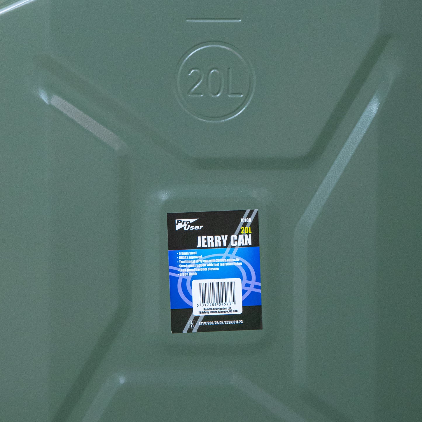 20 Litre Metal Jerry Can for Fuel with Leak Proof Bayonet Closure