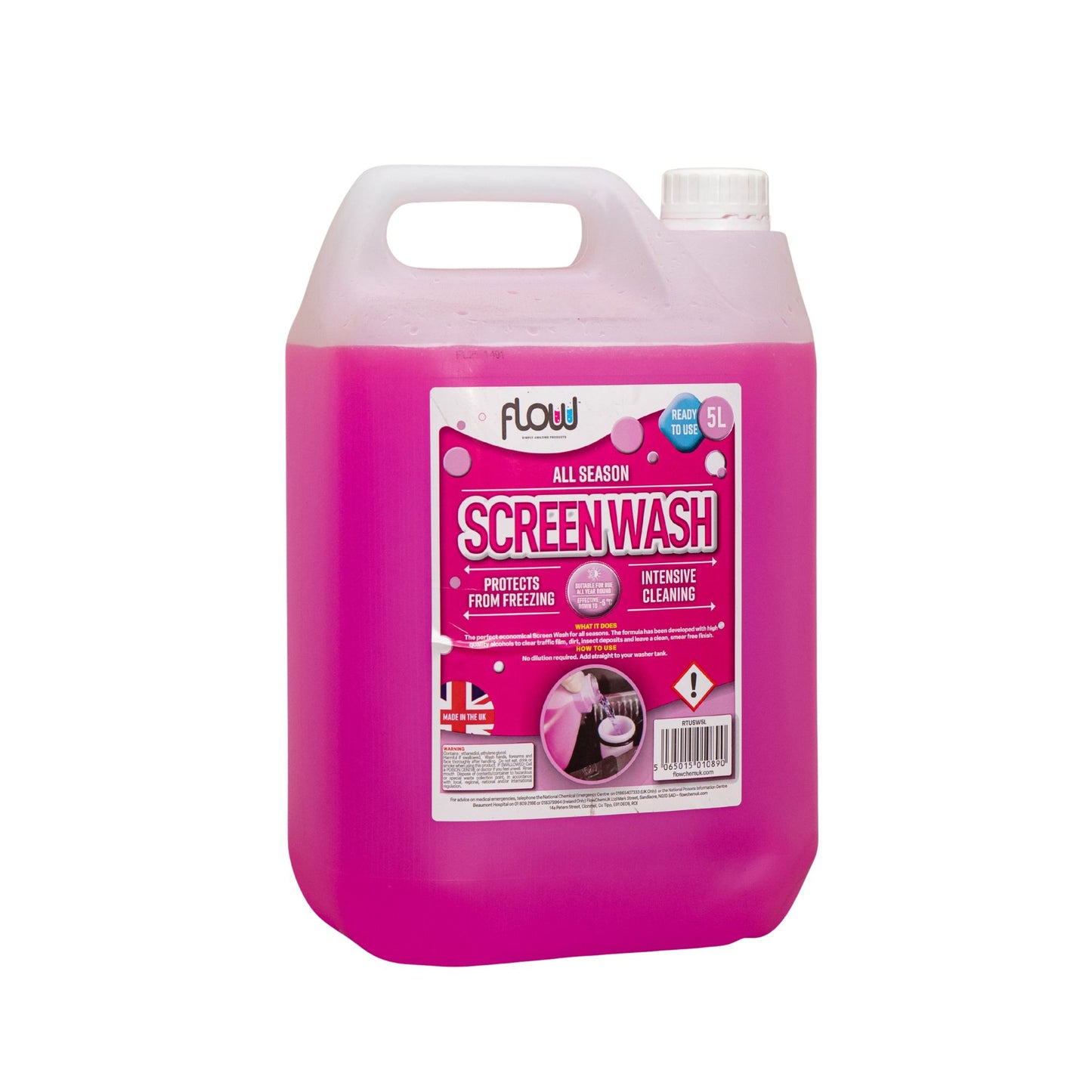 5 Litre All Season Streak Free Ready to Use Vehicle Screen Wash