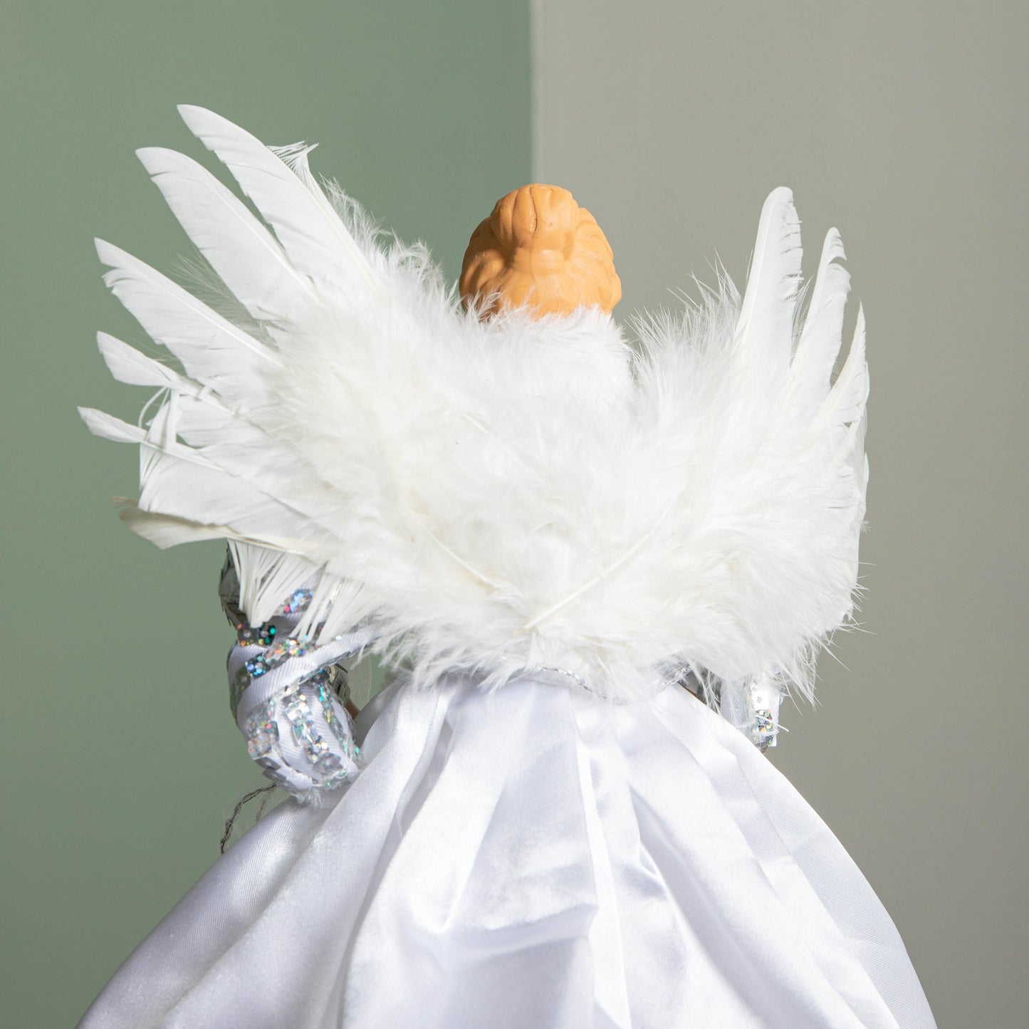 30cm Premier Christmas Tree Topper Angel Decoration in White & Silver