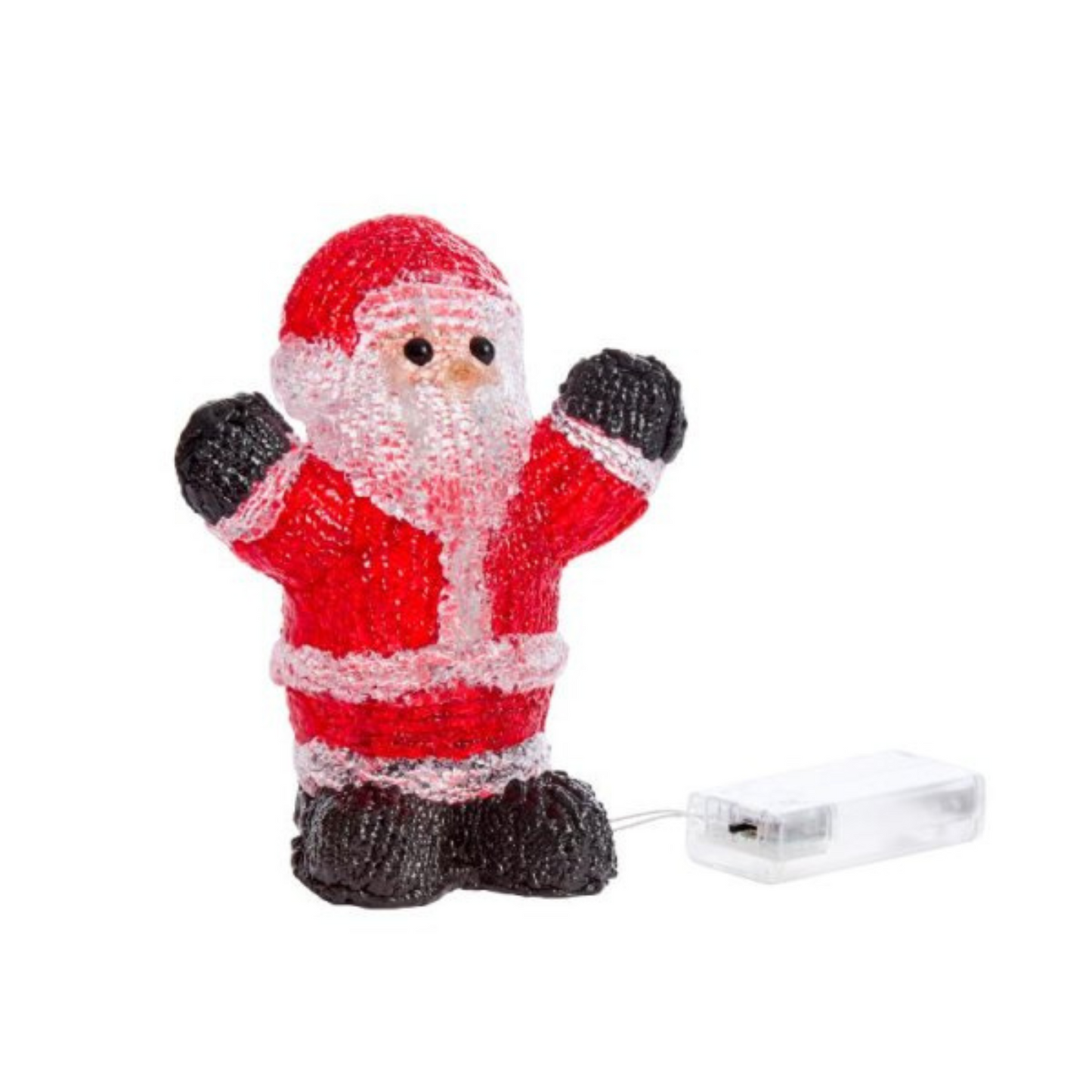 16cm Battery Operated Light up Christmas Ice Santa with 12 Cool White LEDs