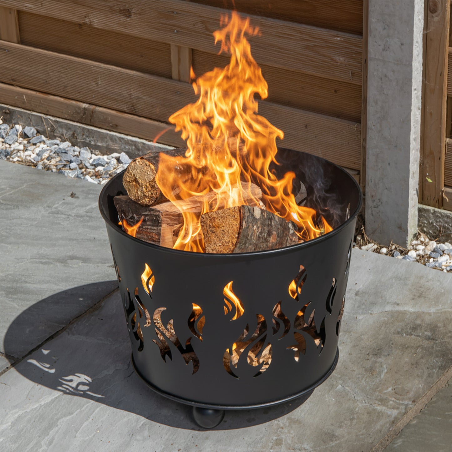 32cm Black Steel Fuego Outdoor Garden Firebasket