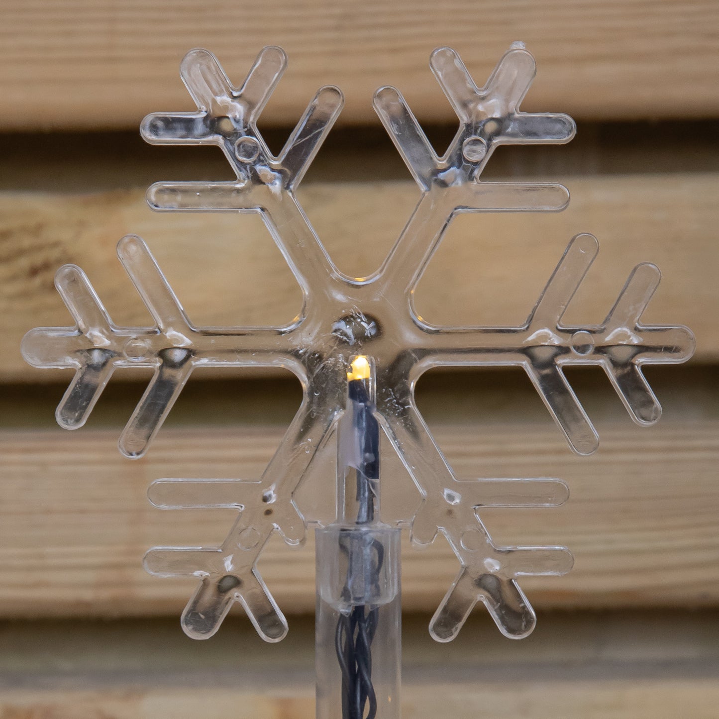 Battery Operated Set of 8 Light up Christmas Snowflake Garden Stakes with LEDs