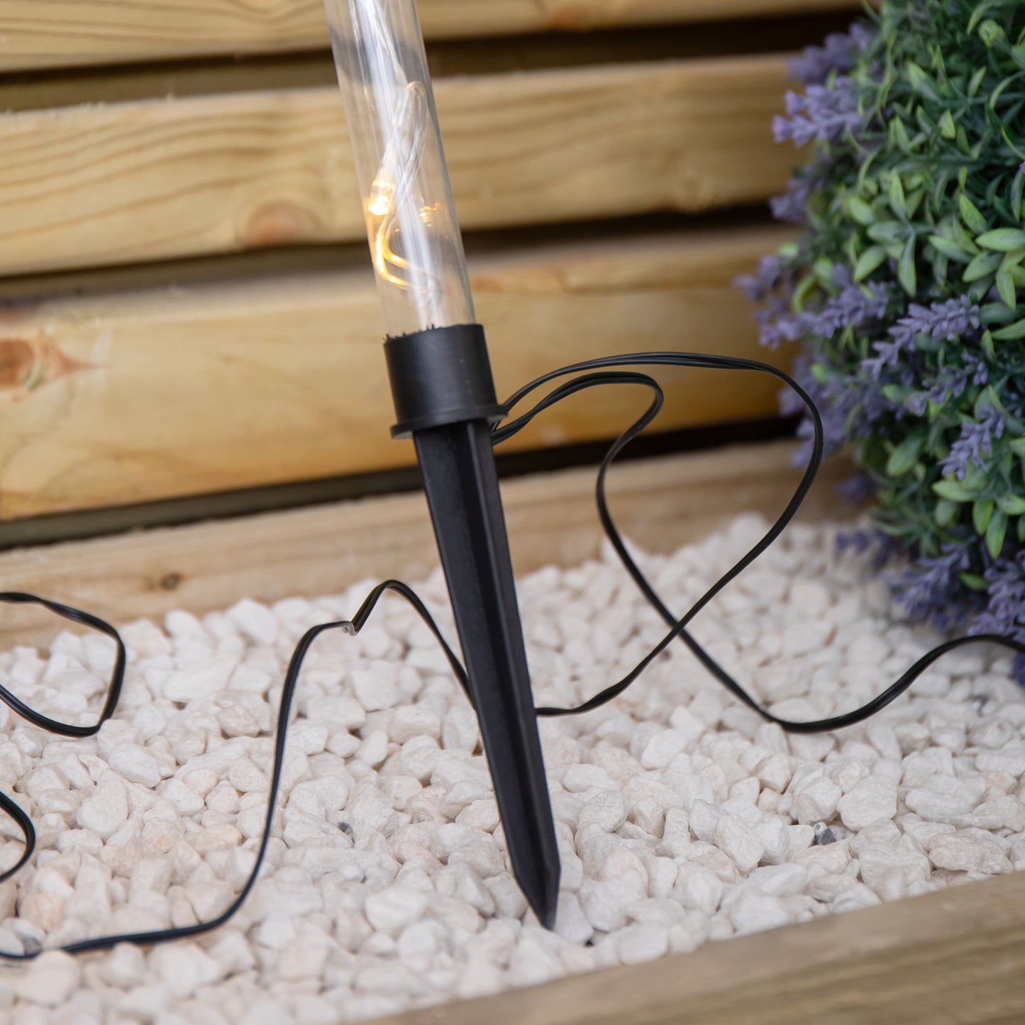 69cm Set of 4 Plastic Crystal Snowflake Pathfinder Christmas Lights with Warm White LEDs